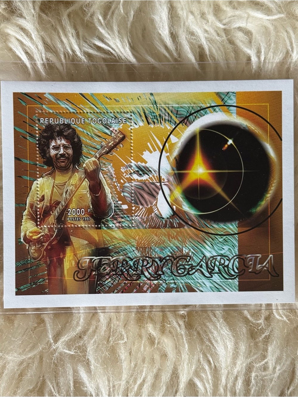 VINTAGE 1997 Togo Show Jerry Garcia Souvenir Stamp Sheet w COA Grateful Dead